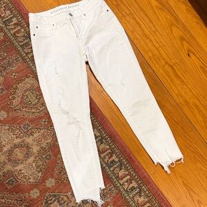 Articles Of Society White Skinny Jeans with Distressed Hem